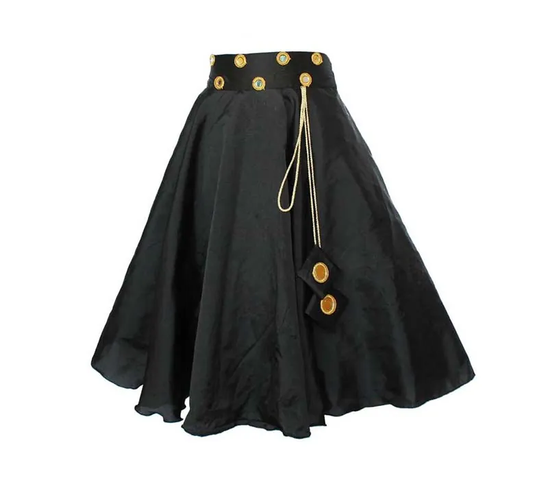 Tassel-Trim Pleated Midi Skirt