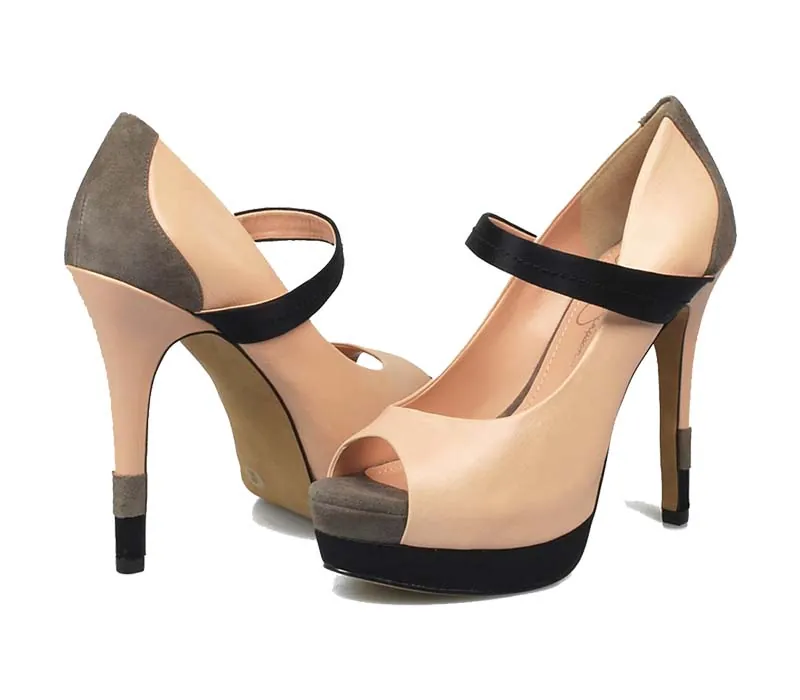 Peep-Toe Stiletto Pumps