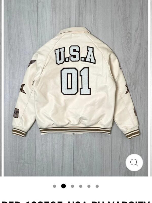 REB-132585 USA Pu Varsity Jacket - Image 2
