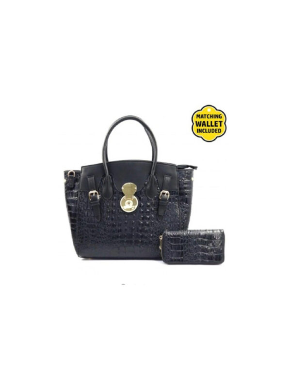 Ralph Lauren Ricky Bag Black Crocodile With Wallet