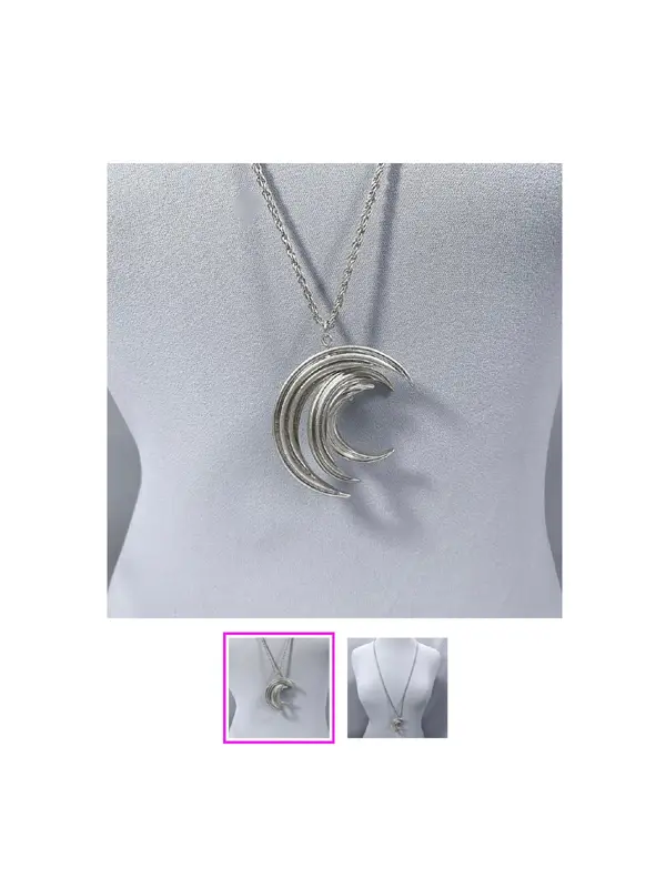 Circle Shape Pendant Long Necklace For Women